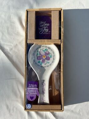 Divinity Purple Floral Spoon Rest & Spatula